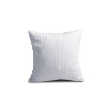 Damask pudebetræk hvid, striber 1 cm (40x40-1)