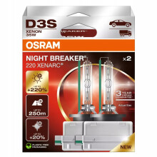 OSRAM XENARC NIGHT BREAKER 220, D3S, +220% more brightness, xenon headlight lamp, 66340XN2-2HB, 2 lamps