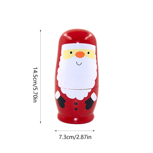 Wooden Santa Nesting Dolls Handmade 5 pcs 2
