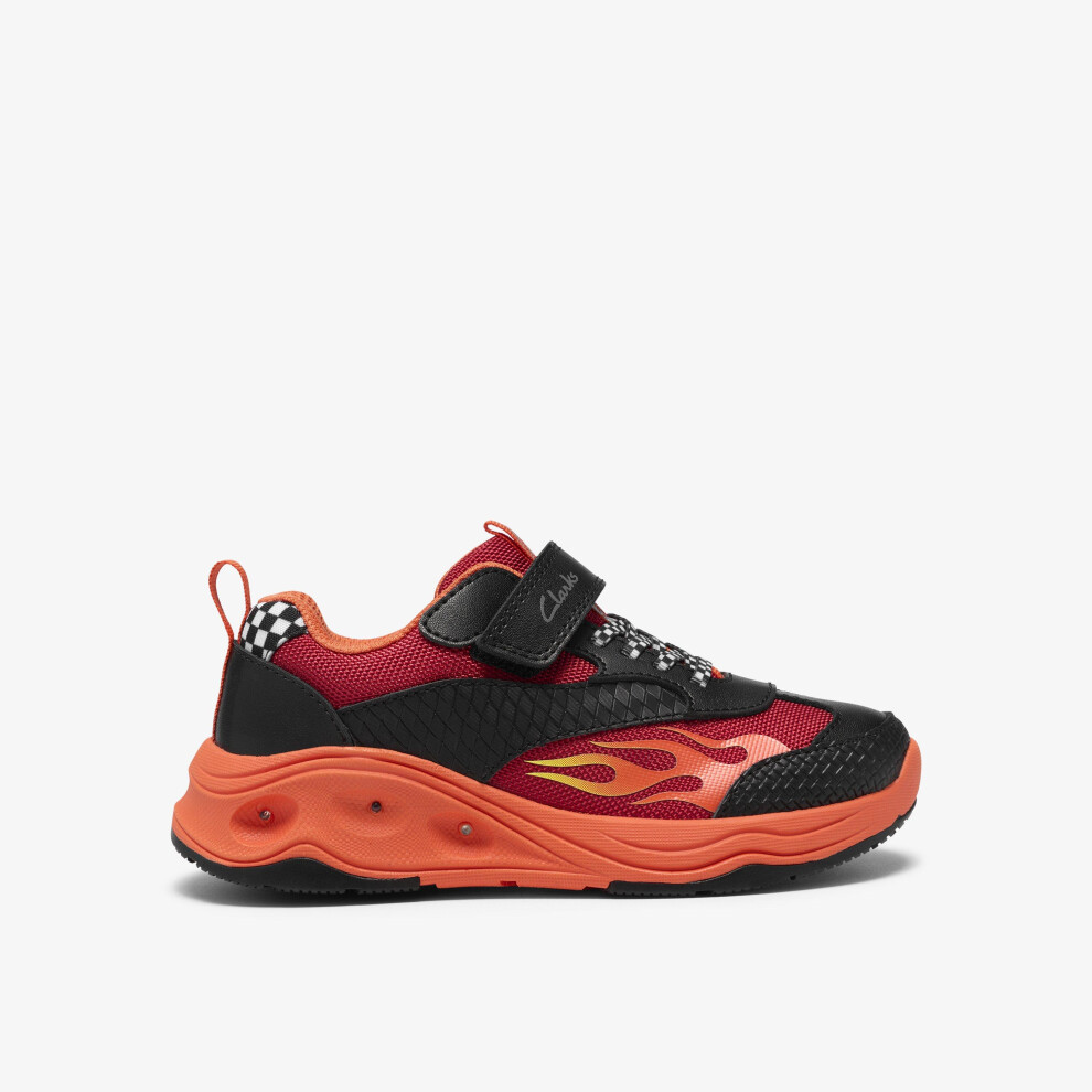 Clarks (Wide, 9 (Children's)) Gleam Go K Black/Red