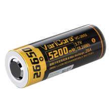 VariCore VC-2652 26650 újratölthető akkumulátor cella 3.7V 5200mAh