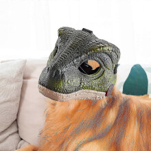 (green) Dinosaur Mask Dog Adjustable Head for Challenge Game Holiday Theater Props