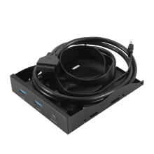 USB3.2 GEN2 TYPE-C 3.5-Inch Floppy Front Panel 2 Port USB3.2 + 1 Port USB3.2 Type-C 20Gbps for 3.5 Inch Floppy Drive Bay