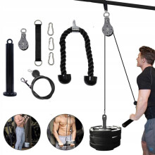 Pull-up øvelsessæt: stang 4,8 cm, reb 2,5 m, rebhåndtag