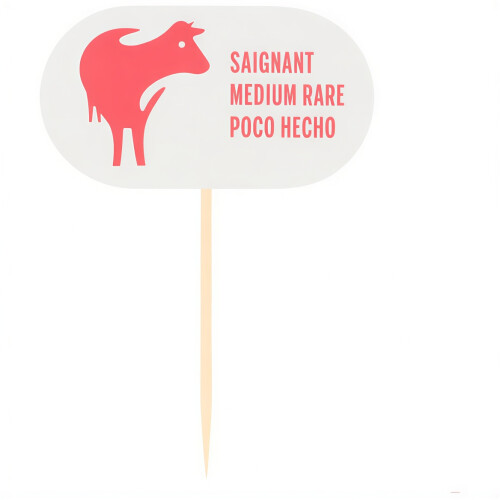 Bøfpinde "Medium Rare" 8 cm 100 stk.