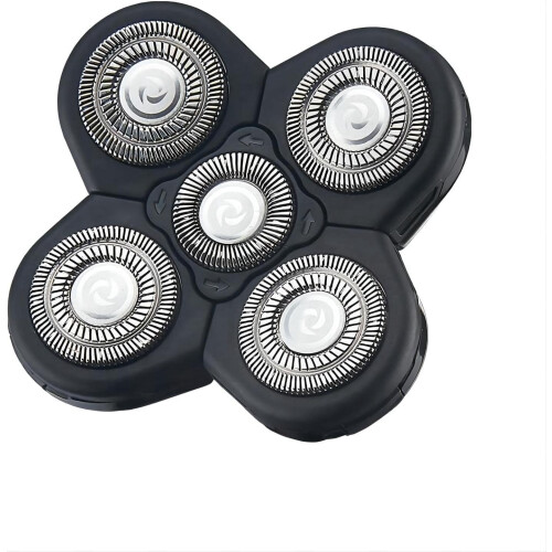 Udskiftningshoved til barberblade med 5 blade til mænd, sort, 2 stk. 2