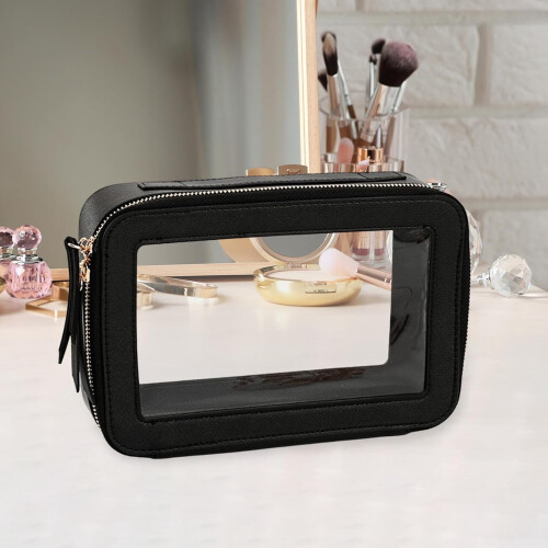 Toiletry Bag Black Clear Large Capacity Cosmetic Organizer 2