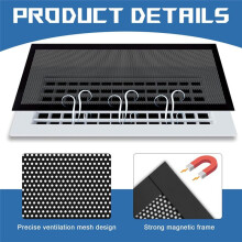16PCS Magnetic Floor Vent Covers 4x10 Inch Air Vent Filters Magnetic Floor for Home Floor Wall Ceiling Catch Debris Hair