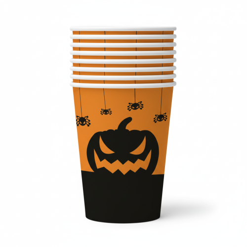 Vicces Halloween papírpohár 250ml 8 db.