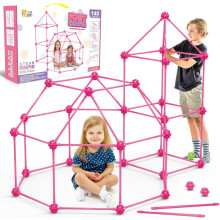 Bouwpakket voor een fort voor kinderen, STEM-speelgoed, 140 onderdelen