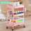 Pink 3-Tier Rolling Utility Cart with Pegboards and Baskets 4