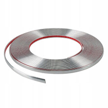 Koristelista kromi matte 21mm joustava itsekiinnittuva