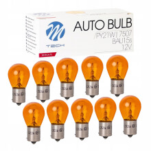 PY21W Orange Blinklyspære 12V 21W BAU15s AMBER 10 stk.