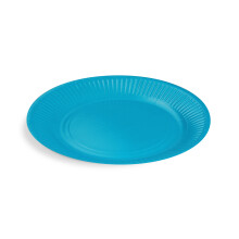 Kerek papírtányér, kék, átmérője 23 cm, 10 db.