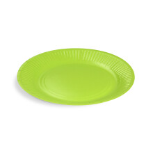 Kerek papírtányér, zöld, átmérője 23 cm, 10 db.