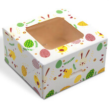 Húsvéti kartondoboz ablakkal 13x13x7cm 20db