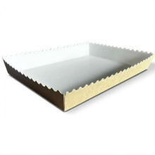 Mély kraft papírtálca fodros 20x14x3cm 50db