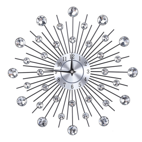 Silver Analog Round Wall Clock