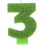 GLITZER NUMERALKERZE #3 KIWI (12/288) 1