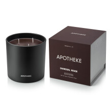 Apotheke 3-Wick Scented Candles for Home, Charcoal Rouge - 26 oz Soy Wax Jar Candle Gift for Women - Long-Lasting Fragrance with Perfume-Grade Essenti