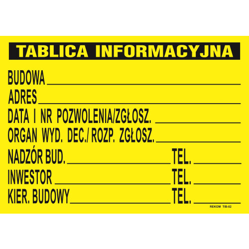 ÉPÜLETI TÁBLA 690*460MM - TAB TB1