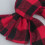 Christmas bow imitation hemp black red plaid 1 piece 4