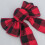 Christmas bow imitation hemp black red plaid 1 piece 5