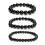 Pulseira preta lisa com contas redondas, tamanhos 6/8/10mm, comprimento de 7,5 polegadas (19 cm), conjunto com 3 peças. 2
