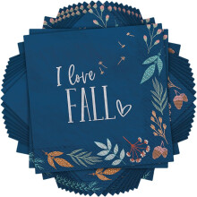 Serviettes en papier multicolores automnales (Pack de 40) - Idéales pour l'automne, Thanksgiving & événements d'automne, 6,5" x 6,5"