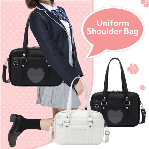 Japanse schooltas van PU-leer, hartvormig, 33 cm 1