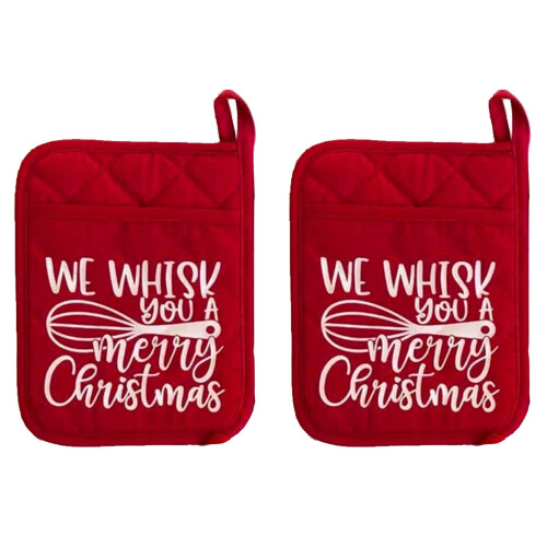 Christmas potholders with pocket 1 pair 1