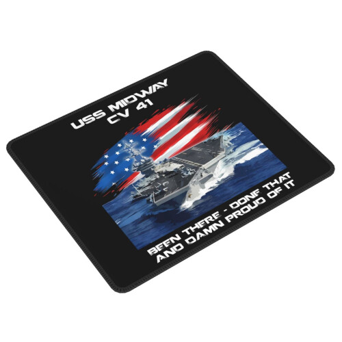 USS Midway CV-41, μαξιλαράκι ποντικιού με λαστιχένια άκρη, 24x12 ίντσες 1