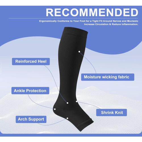 Compression Socks Open Toe 20-30 mmHg 3 Pairs 2