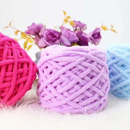 Soft Chenille Yarn for Crocheting and Knitting, 100g 1