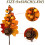 Artificial Berry Stems with Pumpkin Maple Leaves 6PCS 2