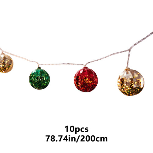 Christmas String Lights 10 LED Ball Lights Battery Powered 2