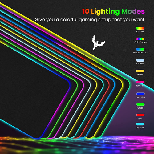 RGB Gaming Mouse Pad Extra Large 31.5 x 12 Inch 1