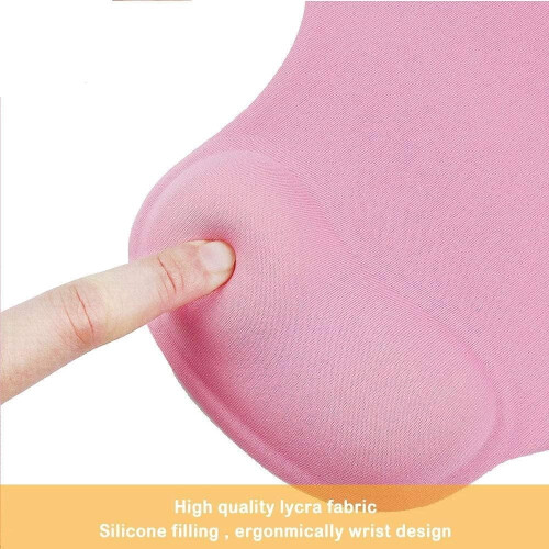 Ergonomisk gamingmusematte med gelhåndleddsstøtte rosa 1