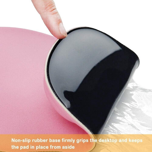 Ergonomisk gamingmusematte med gelhåndleddsstøtte rosa 2