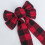 Christmas bow imitation hemp black red plaid 1 piece 2