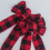 Christmas bow imitation hemp black red plaid 1 piece 7