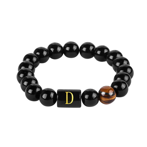 Personligt sten initial armbånd elastisk charme til mænd 1