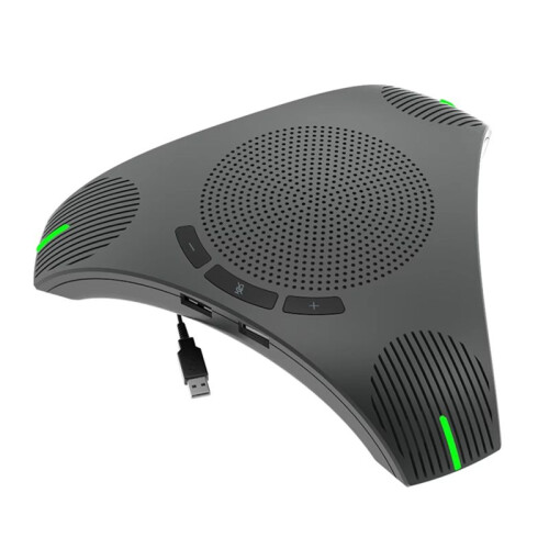 USB Speakerphone Conference Microphone Omnidirectional Computer Mic 360 Voice Pickup with Mute Key