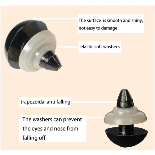 Black Safety Eyes with Washers 200 pcs 1
