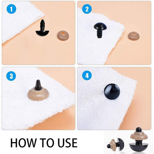 Black Safety Eyes with Washers 200 pcs 2