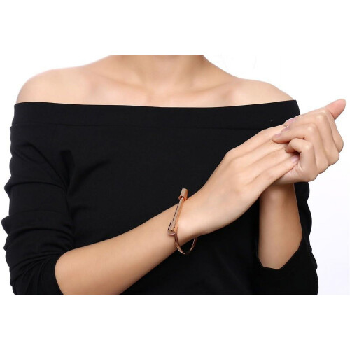 Stainless Steel D-Shape Bar Shackle Bangle 1pc 1