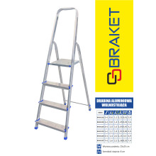 Vapaasti seisovat alumiinitikkaat 236 cm, 7 askelmaa + taso - BR-00-1207