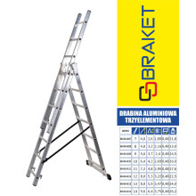 3-osaiset alumiinitikkaat 420 cm, 7+7+7 askelmaa - BR-00-4207