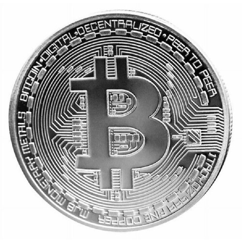 Silver Plated Bitcoin Token with Display Case 1