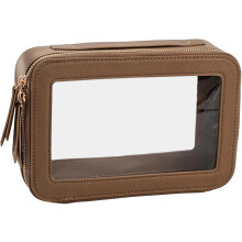 Toiletry Bag Khaki Medium Clear Cosmetic Organizer